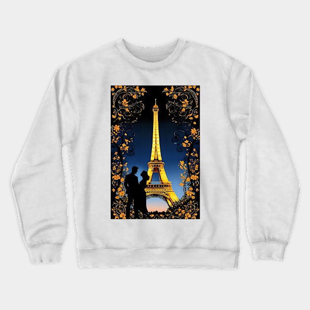 Eiffel tower lovers aesthetic art Crewneck Sweatshirt by Spaceboyishere